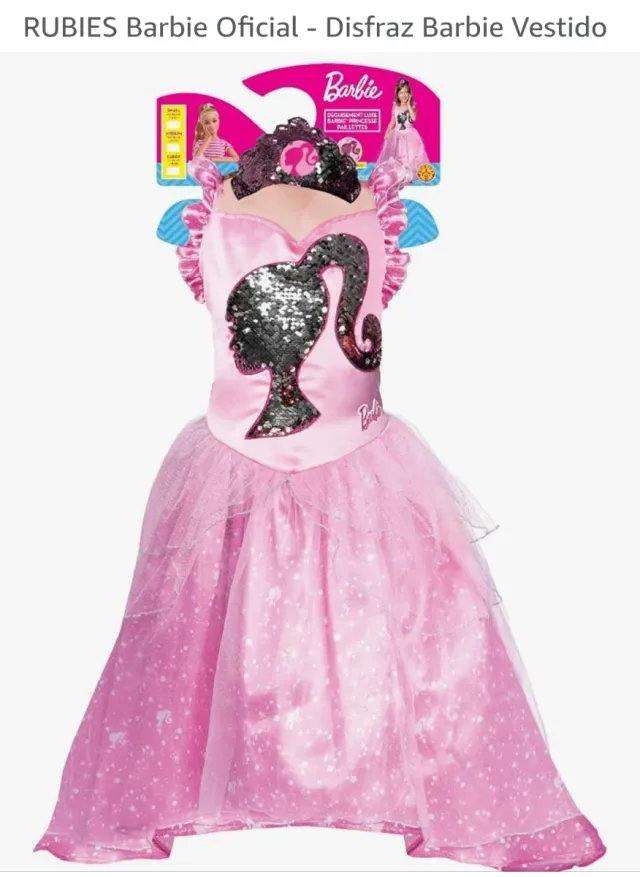 Disfraz Barbie Vestido Rubies Talla 5 a años 6