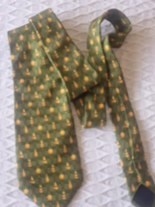 Corbata Christian Dior Verde y Dorada