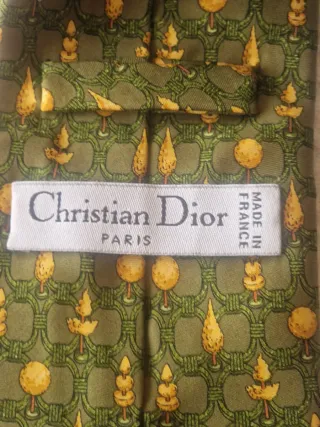 Corbata Christian Dior Verde y Dorada