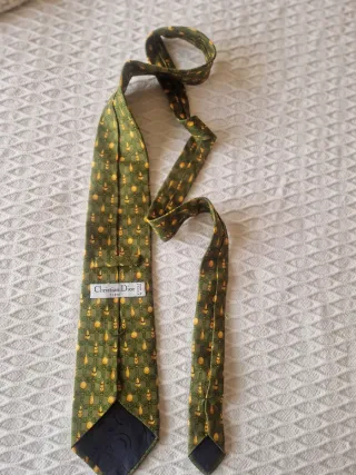 Corbata Christian Dior Verde y Dorada