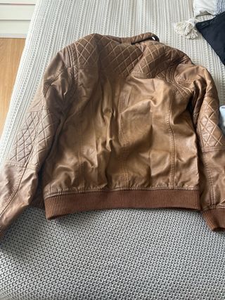 Cazadora polipiel marrón hombre Talla M