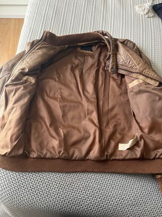 Cazadora polipiel marrón hombre Talla M