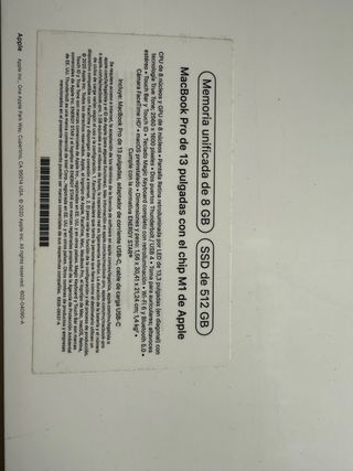 MacBook Pro Touch Bar 13, M1 modelo 2020