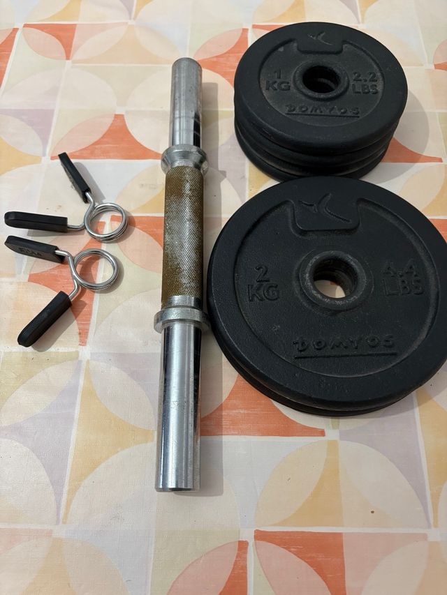 Mancuerna ajustable con discos y cierres