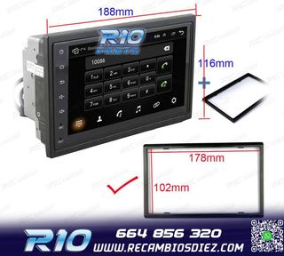 RADIO 9" GPS ANDROID 13 2DIN TÁCTIL BLUETOOTH USB SD