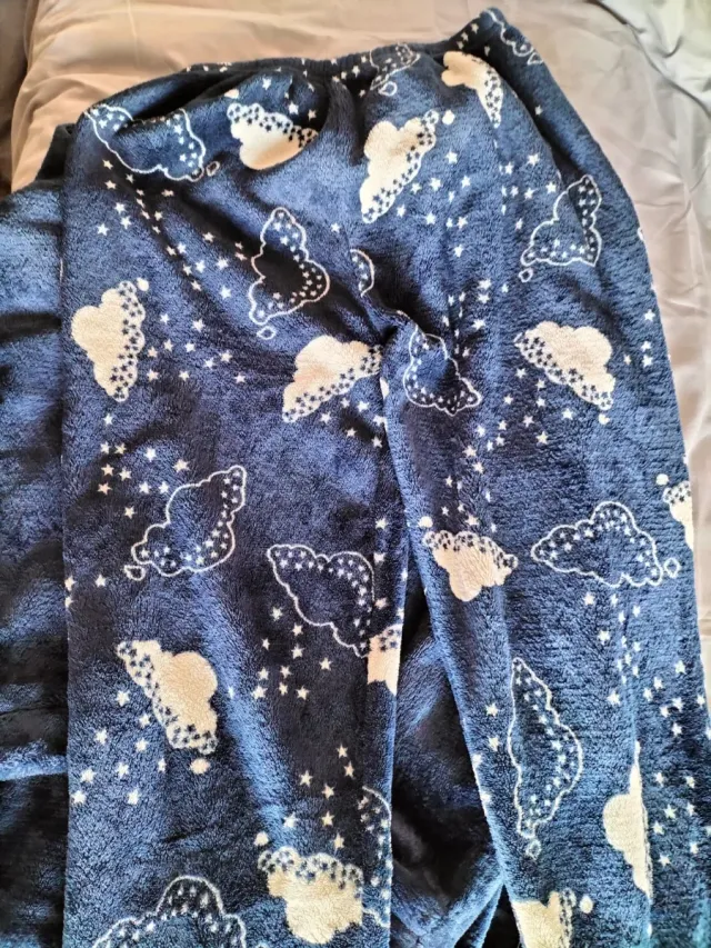 Pijama mujer invierno felpa azul, nuevo
