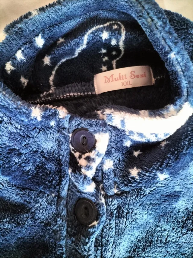 Pijama mujer invierno felpa azul, nuevo