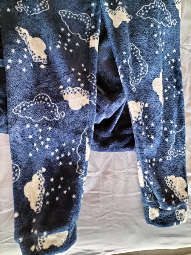 Pijama mujer invierno felpa azul, nuevo