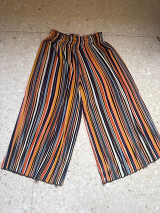 Pantalón fluido rayas multicolor
