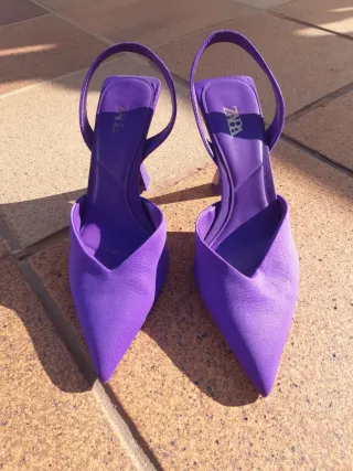 Zapatos Zara Lila Talla 40 Nuevos