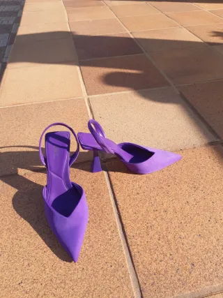 Zapatos Zara Lila Talla 40 Nuevos