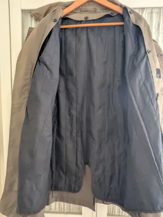 Trench Gabardina vintage Zara hombre verde militar