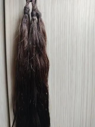 3 Mallas Pelo Natural Fallera Trenza color marrón