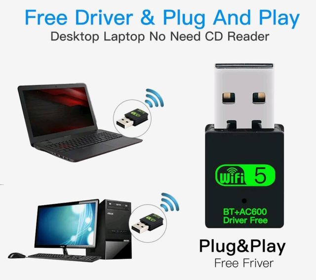 Adaptador USB WiFi Bluetooth AC600