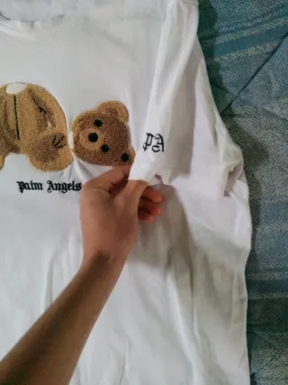 Maglietta Palm Angels Orso Marrone Bianca