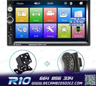 RADIO 2DIN 7" TÁCTIL BLUETOOTH USB SD + CAMARA MARCHA ATRÁ