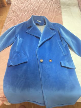 Abrigo Oversize Azul Terciopelo