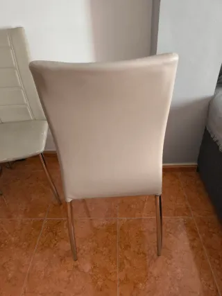 Juego de 6 sillas de comedor beige