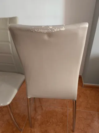 Juego de 6 sillas de comedor beige