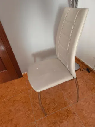 Juego de 6 sillas de comedor beige