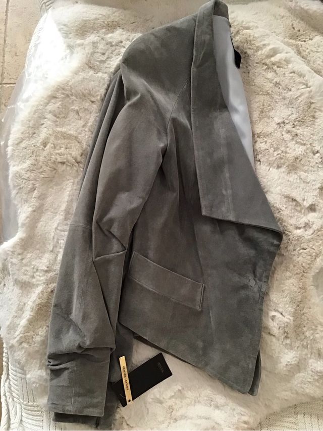 Chaqueta Mango Ante Gris