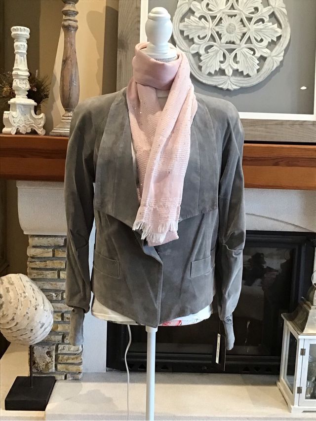 Chaqueta Mango Ante Gris