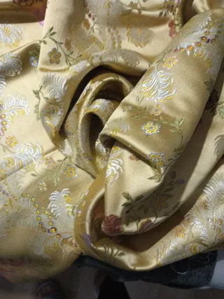 Tela fallera oro y rosa 1.10x3m amarillo