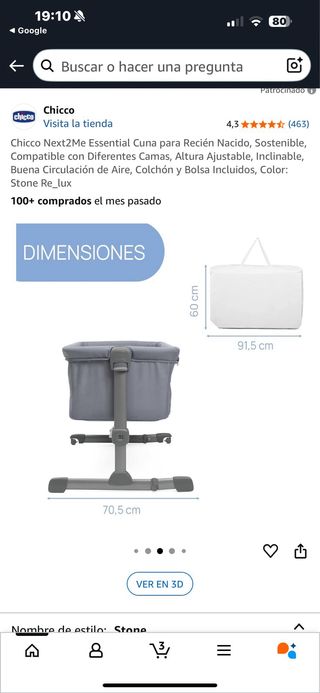 Minicuna Colecho Chicco Next 2 Me Stone