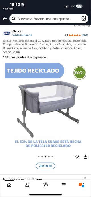 Minicuna Colecho Chicco Next 2 Me Stone