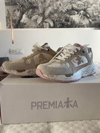 Zapatillas Premiata Beige y Rosa Nuevas
