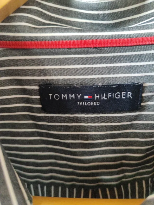 Camisa Tommy Hilfiger Talla L Rayas Grises