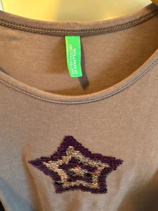 Vestido Benetton estrella lentejuelas tul 8-10 año