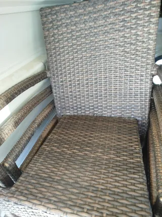 Sedie da terrazzo/giardino in rattan marrone e grigio