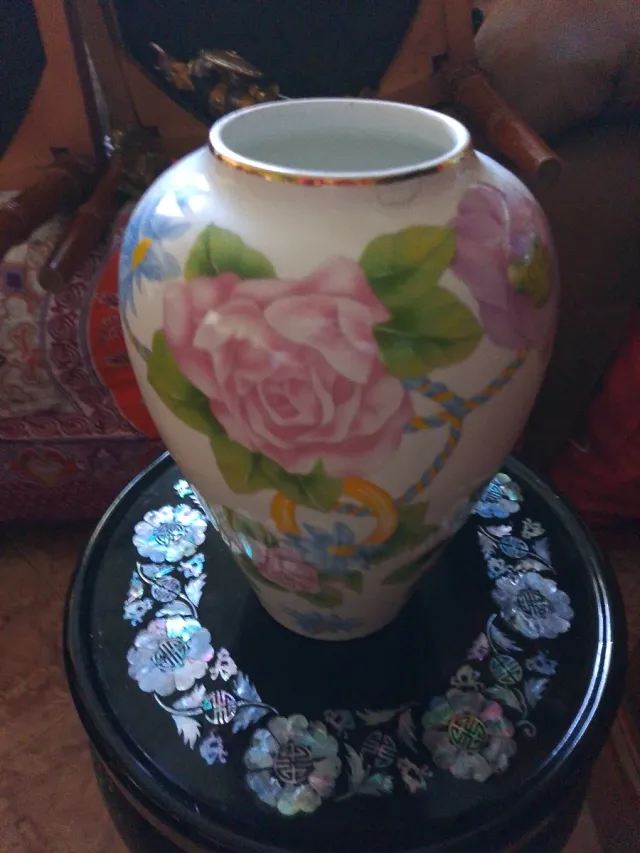 Lote 3 Vasi in Ceramica Porcellana Fiori