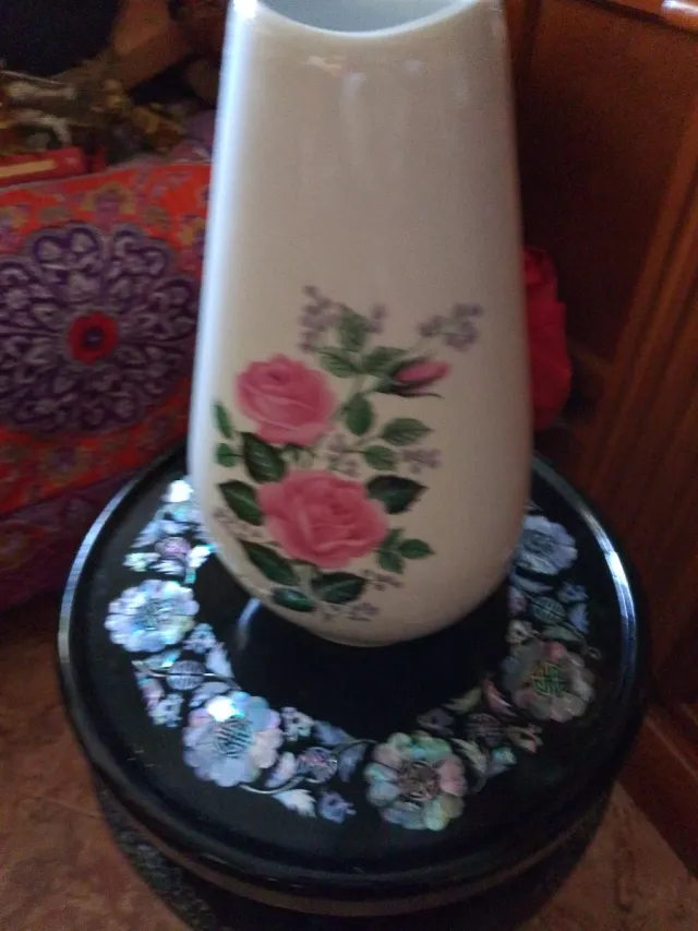 Lote 3 Vasi in Ceramica Porcellana Fiori