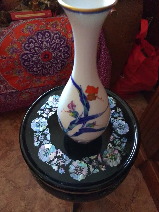 Lote 3 Vasi in Ceramica Porcellana Fiori