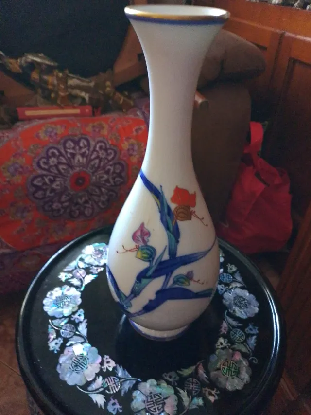 Lote 3 Vasi in Ceramica Porcellana Fiori