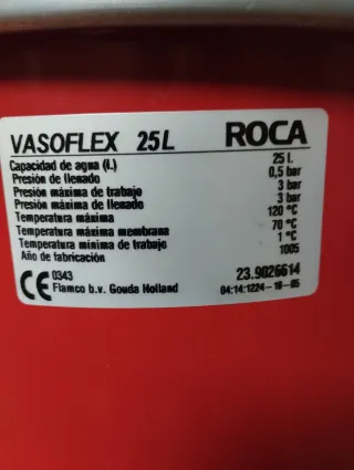 Vaso de expansión ROCA VASOFLEX 25L