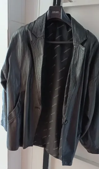 Chaqueta de cuero 3/4 para mujer