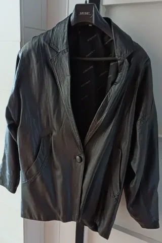 Chaqueta de cuero 3/4 para mujer