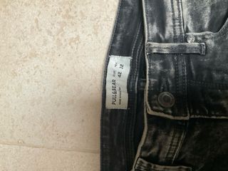 Pull&Bear Jeans Slim Negros Desgastados