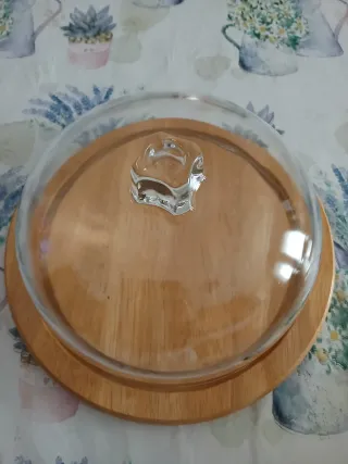 Porta dolci in legno e vetro piccolino