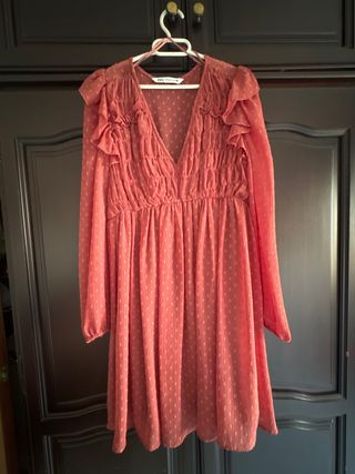 Vestido Zara teja volantes