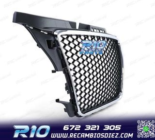PARRILLA AUDI A3 8P 08-12 LOOK RS3 NEGRO CROMO