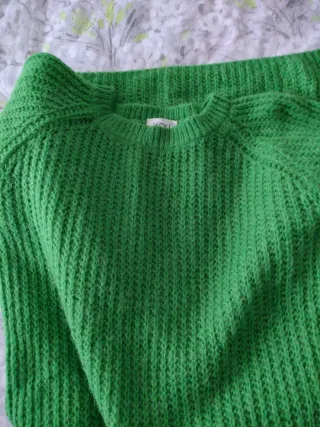 Vestito verde maglia manica lunga