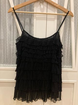 Top de gasa volantes Mango