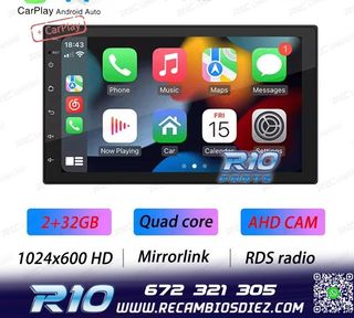 RADIO 9" GPS ANDROID 13 2DIN TÁCTIL BLUETOOTH USB SD