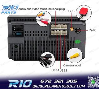 RADIO 9" GPS ANDROID 13 2DIN TÁCTIL BLUETOOTH USB SD