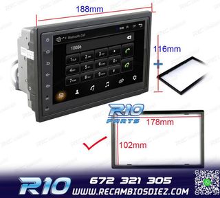 RADIO 9" GPS ANDROID 13 2DIN TÁCTIL BLUETOOTH USB SD