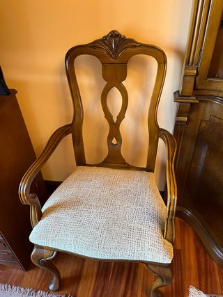 2 Sedie da pranzo in legno e tessuto